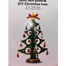 FT Kendin Yap Minyatür Süslemeli Ahşap Noel Yılbaşı Ağacı