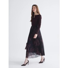 LC Waikiki Lcwaıkıkı Classic Karışık Beli Lastikli Desenli Pileli Şifon Etek