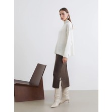 LC Waikiki Lcwaıkıkı Classic Kahverengi Beli Lastikli Triko Etek