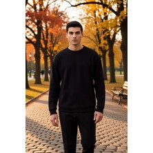 Benerly Erkek Bisiklet Yaka Standart Kol Waffle Kalıp Sweatshirt Fonksiyonel Dayanıklı Kaliteli Şık