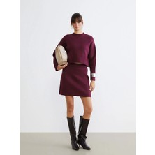 LC Waikiki Lcw Vision Mürdüm Beli Lastikli Triko Mini Etek