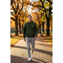 Benerly Erkek Kapüşonlu Düşük Kol Sweatshirt Slogan Nakışlı Fonksiyonel Dayanıklı Kaliteli Estetik