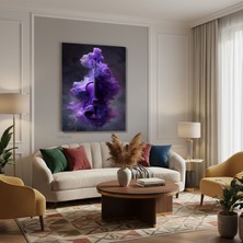 Tablonhazır Dikey Kanvas Tablo Salon Duvar Tablosu Violin Mor Yeni Ev Hediyesi Ofis Tablosu