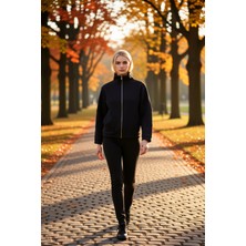 Benerly Kadın Dik Yaka Fermuarlı Düşük Kol Örme Sweatshirt Fonksiyonel Dayanıklı Kaliteli Konforlu