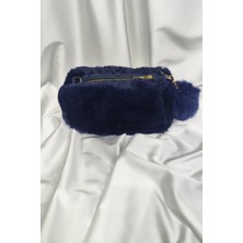 Leaf Accessory Parlement Mavisi Ponponlu Fermuaralı, Elde ve Omuz Askılı