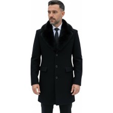 Plus Scorpion Erkek Uzun Kaşe Kaban – Çıkartılabilir Kürk Yaka, Astarlı ve Cepli Slim Fit Mont (Bej, Gri, Siyah, Taba)