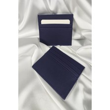 Leaf Accessory Unisex Kartlık Mavi, 1. Sınıf Vinlex Deri, 7 Tane Kart Koyma Cepli