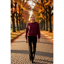 Benerly Kadın Bisiklet Yaka Düşük Kol Fermuarlı Örme Sweatshirt Fonksiyonel Dayanıklı Kaliteli Şık