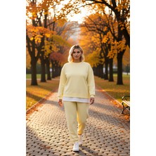 Benerly Kadın Bisiklet Yaka Düşük Kol Oversize Ince Örme Sweatshirt Fonksiyonel Dayanıklı Kaliteli