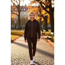 Benerly Kadın Kapüşonlu Düşük Kol Fermuarlı Örme Sweatshirt Fonksiyonel Dayanıklı Kaliteli Estetik