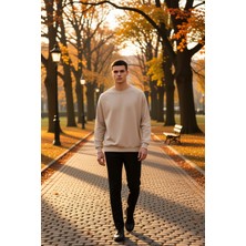 Benerly Erkek Bisiklet Yaka Reglan Kol Oversize Kalıp Sweatshirt Fonksiyonel Dayanıklı Kaliteli Şık