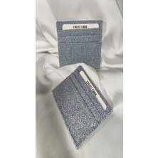 Leaf Accessory Kadın Kartlık Simli Gri, 1. Sınıf Vinlex Deri, 7 Tane Kart Koyma Cepli