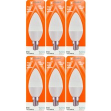 Avarson (6 Adet) Osaka 7W (50W) Sarı Işık (3000K) E14 Duylu (Ince Duy) LED Mum Ampul