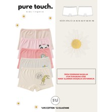 Kız Çocuk 5'li Renkli Baskılı Likralı Boxer