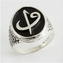 Zero Nrzsnt Elif Vav Metal Erkek Yüzük-Gümüş Rengi