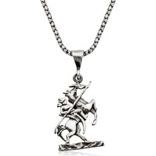 Özcömert Silver Gümüş Göktürk Süvarisi Kolye