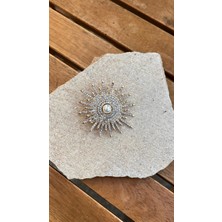 Nunu Takı Taşlı Incili Broş