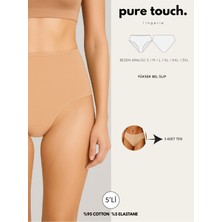 Kadın Yüksek Bel Külot 5'li Paket/ten