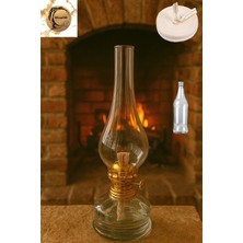 Meandmenostaljik Cam Gaz Lambası – 500 ml Gaz Yağı ve 50 cm Fitil Hediyeli Dekoratif Aydınlatma