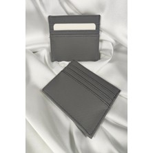 Leaf Accessory Unisex Kartlık Gri, 1. Sınıf Vinlex Deri, 7 Tane Kart Koyma Cepli
