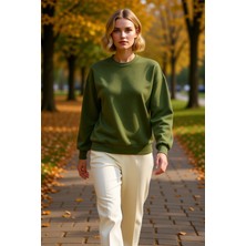 Benerly Kadın Bisiklet Yaka Düşük Kol Regular Kalıp Örme Sweatshirt Fonksiyonel Dayanıklı Kaliteli