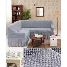 KUTLALE Bürümcük Etekli L Köşe Koltuk Örtüsü, Lastikli, Esnek, Standart 350CM’LI 1 Adet Kılıf