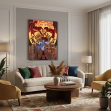 Tablonhazır Dikey Kanvas Tablo Salon Duvar Tablosu Lotr Balrog Yeni Ev Hediyesi Ofis Tablosu