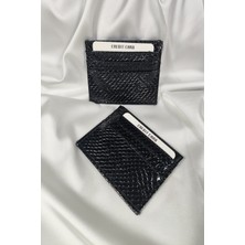 Leaf Accessory Kadın Kartlık Parlak Siyah, 1. Sınıf Vinlex Deri, 7 Tane Kart Koyma Cepli