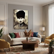 Tablonhazır Dikey Kanvas Tablo Salon Duvar Tablosu Kanvas Atatürk 027 Yeni Ev Hediyesi Ofis Tablosu