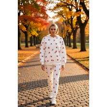 Benerly Kadın Kapüşonlu Düşük Kol Fermuarlı Baskılı Sweatshirt Fonksiyonel Dayanıklı Kaliteli Spor