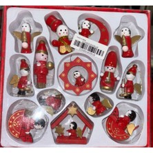 Özel Üretim Ahşap Minyatür Noel Yılbaşı Ağacı Süsleri