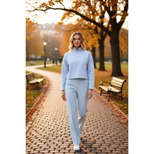 Benerly Kadın Dik Yaka Düşük Kol Fermuarlı Regular Kalıp Örme Sweatshirt Fonksiyonel Dayanıklı Şık