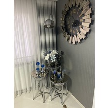 Kreazen Alaz Lambader + 3’lü Sehpa Seti (Gümüş)