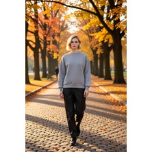 Benerly Kadın Bisiklet Yaka Düşük Kol Regular Kalıp Örme Sweatshirt Fonksiyonel Dayanıklı Kaliteli