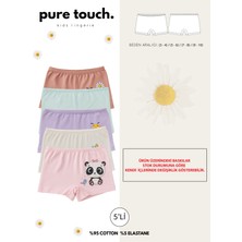 Kız Çocuk 5'li Renkli Baskılı Likralı Boxer