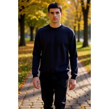 Benerly Erkek Bisiklet Yaka Standart Kol Regular Kalıp Polar Sweatshirt Fonksiyonel Dayanıklı Spor