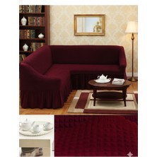 KUTLALE Bürümcük Etekli L Köşe Koltuk Örtüsü, Lastikli, Esnek, Standart 350CM’LI 1 Adet Kılıf