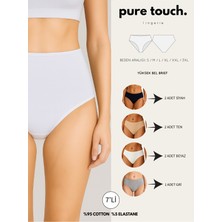 Kadın Yüksek Bel Külot 7'li Paket/siyah - Beyaz - Ten - Gri