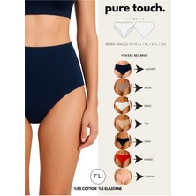 Kadın Yüksek Bel Külot 7'li Paket/siyah-Ten-Beyaz-Lacivert-Somon-Kırmızı-Vizon