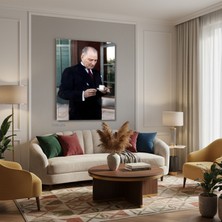 Tablonhazır Dikey Kanvas Tablo Salon Duvar Tablosu Kanvas Atatürk 047 Yeni Ev Hediyesi Ofis Tablosu
