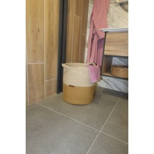 Özbience Şık ve Geniş Jüt Sepet, Çamaşır ve Hediyelik Için Mükemmel Tercih