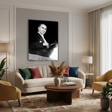 Tablonhazır Dikey Kanvas Tablo Salon Duvar Tablosu Kanvas Atatürk 032 Yeni Ev Hediyesi Ofis Tablosu