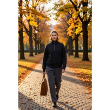 Benerly Kadın Dik Yaka Düşük Kol Yarım Pat Fermuarlı Sweatshirt Fonksiyonel Dayanıklı Kaliteli Şık