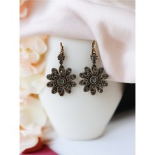 Fayra Accessories Zirkon Taşlı Çiçek Figürlü Küpe