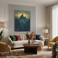 Tablonhazır Dikey Kanvas Tablo Salon Duvar Tablosu Hogwards Orman Yeni Ev Hediyesi Ofis Tablosu