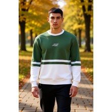 Benerly Erkek Bisiklet Yaka Standart Kol Panelli Sweatshirt %61 Pamuk %39 Polyester Fonksiyonel Şık