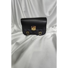 Leaf Accessory Desenli Tekstil ve Sunni Deri Kadın Çantası, Omuzda ve Elde Taşınabilir Fermuarlı Antrasit