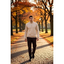 Benerly Erkek Dik Yaka Standart Kol Regular Kalıp Sweatshirt Fonksiyonel Dayanıklı Kaliteli Modern