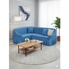 KUTLALE Bürümcük Etekli L Köşe Koltuk Örtüsü, Lastikli, Esnek, Standart 350CM’LI 1 Adet Kılıf