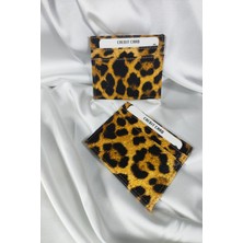 Leaf Accessory Unisex Kartlık Leopar Desenli, 1. Sınıf Vinlex Deri, 7 Tane Kart Koyma Cepli